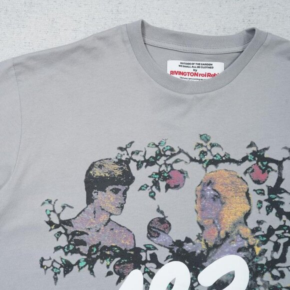 RIVINGTON ROI REBIS Fun Graffiti Print T Shirt Gray Short Sleeve - Picture 3 of 6